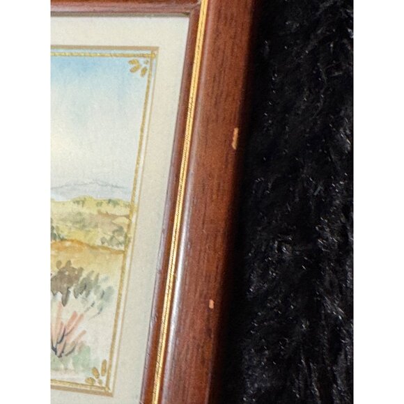 Framed Watercolor Landscape Painting By Rothie With Rustic Windmill & Cart Scene - Picture 5 of 8